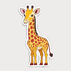 Obraz premium Cute Cartoon Giraffe Sticker