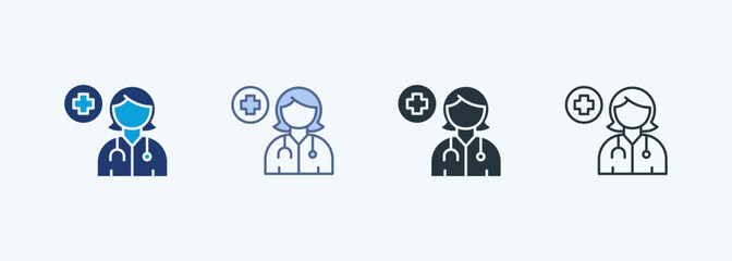 Fototapeta premium Doctor Multiple Style Icon Collection