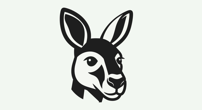 Stylized kangaroo head illustration