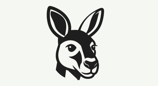 Stylized kangaroo head illustration