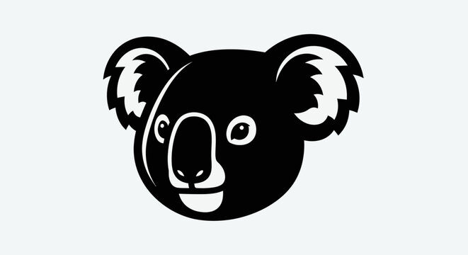 Stylized koala head illustration