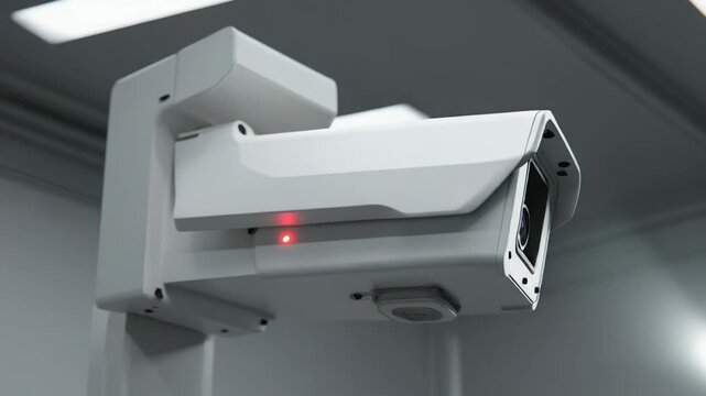 Security camera is actively recording, providing essential surveillance for safety and protection in modern environments, ensuring constant vigilance and peace of mind