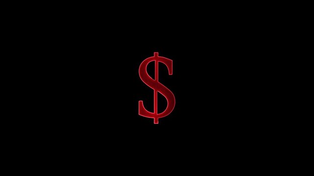 dolar gold icon black background 3d animation,with 4k video animation.