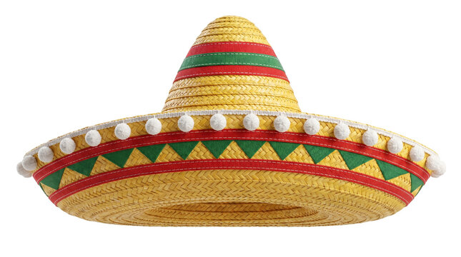 Traditional Mexican Sombrero Hat on transparent background PNG