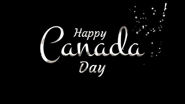 Text happy canada day on black background, suitable for social media posts, advertisements, website banners, and holidaythemed designs. Celebrate canada day.