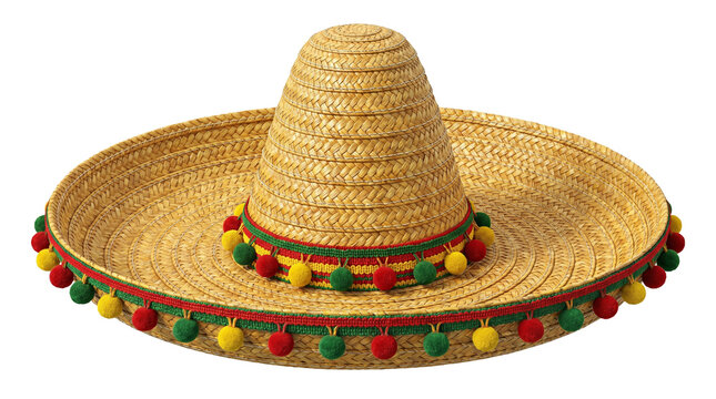 Traditional Mexican Sombrero Hat on transparent background PNG