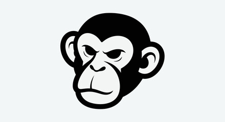 Stylized monkey head illustration © amri