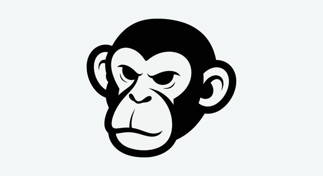 Stylized monkey head illustration