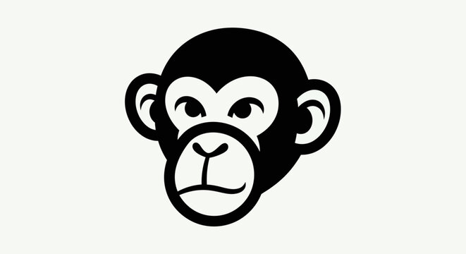 Stylized monkey head illustration