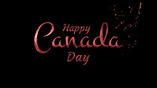Happy canada day in decorative font suitable for social media posts, banners, invitations, and greeting cards celebrating canadian pride.