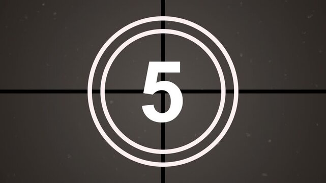 10 second old film countdown timer movie from 10 to 0 number. 4k footage video animation