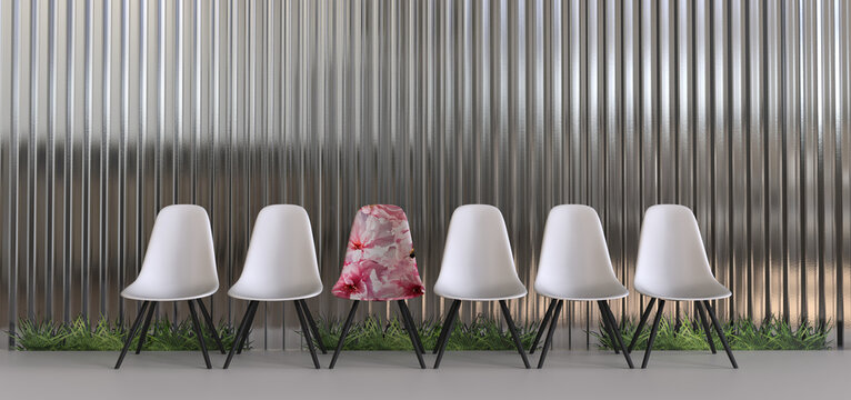 stand out feminine floral decor chair in a row