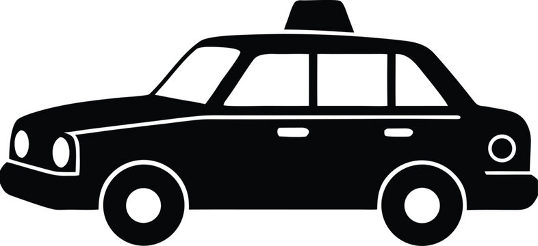 Taxi cab service car vector icon