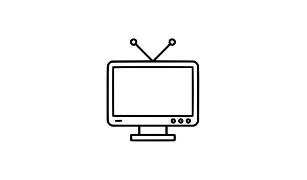 Television outline icon media vector illustration isolated on white background
