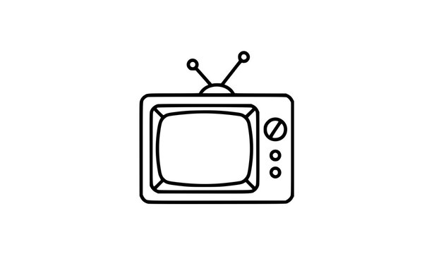Retro television icon logo vector illustration isolated on white background