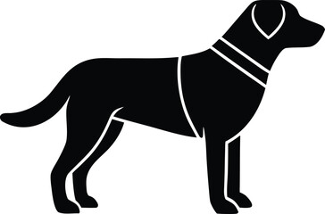 Obraz premium Dog standing silhouette vector icon