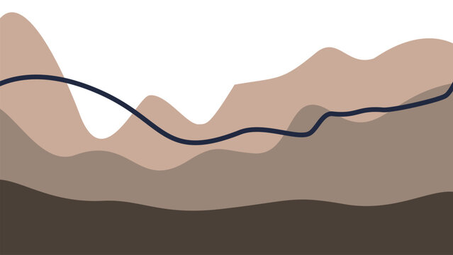 Vibrant abstract waves with burnt umber and parchment gradients. Minimalist aesthetic featuring a thin navy ribbon wave for organic business identity and professional graphic projects.
