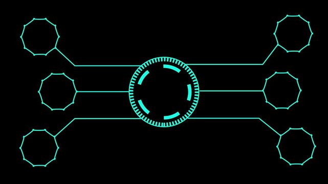 Futuristic  Business Infographic HUD UI Workflow Interface Design