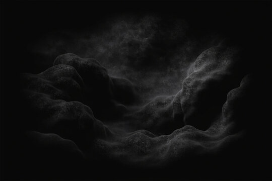 Dark abstract smoke clouds in a mysterious black background