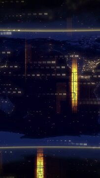 Vertical video: World map showing one gold pillar appearing and pulsing, grid scrolling to map data