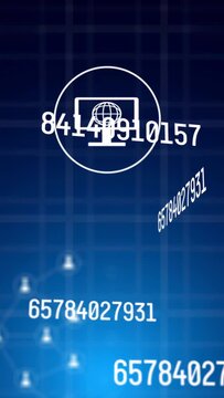 Vertical video: Drifting bright shape initiating network build, user icons forming and showing IDs