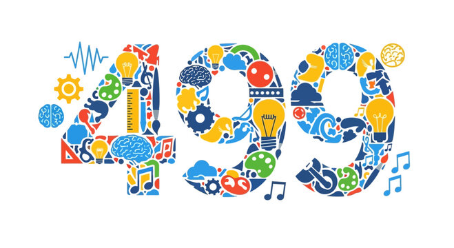 Creative Idea Numbers: 499 Collage with Icons
