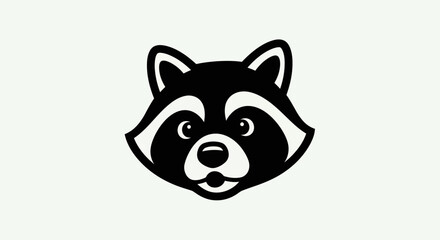 Stylized raccoon head illustration © amri