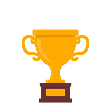 gold trophy cup isolated on transparent backgroumd cutout