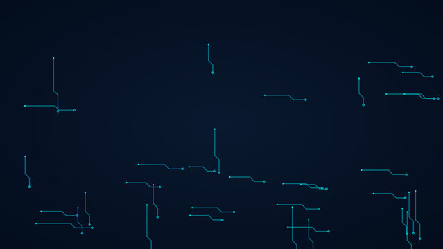 Digital circuit board pattern on dark background vector with artificial intelligence, data flow
