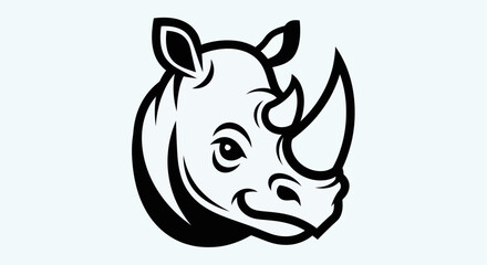 Stylized rhino head illustration © amri