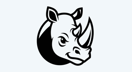 Stylized rhino head illustration © amri