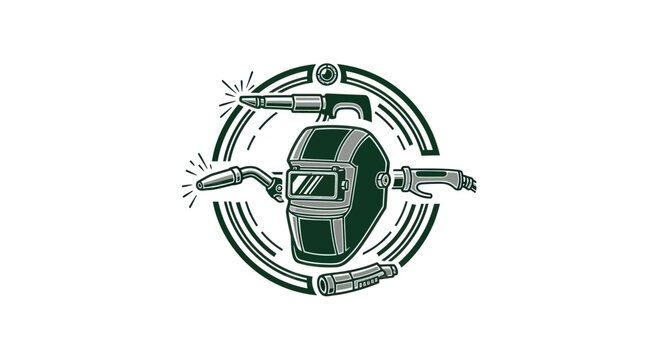 Welding Equipment and Mask Icon - Industrial Tools and Safety Gear