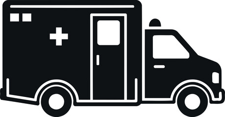 Silhouette of a medical emergency ambulance vehicle © Shakil