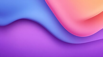 Fototapeta premium Soft Fluid Waves in Gradient Shades of Pink, Orange, and Purple for Creative Backgrounds and Designs