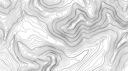 Topographic map contour background, abstract mountain terrain lines © S.Siam