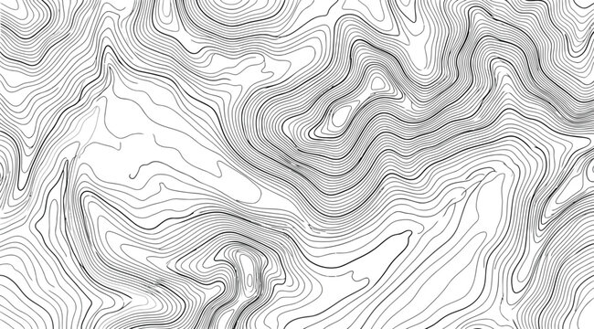 Topographic map contour background, abstract mountain terrain lines