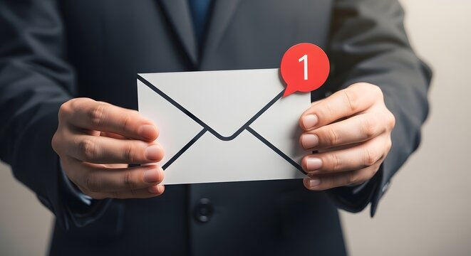 Email notification concept with unread message indicator