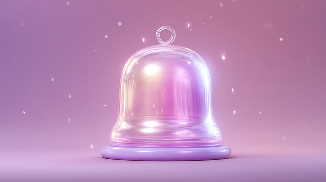 christmas bell with pink ribbon