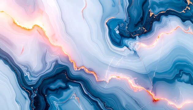 Vibrant abstract blue swirling liquid background.