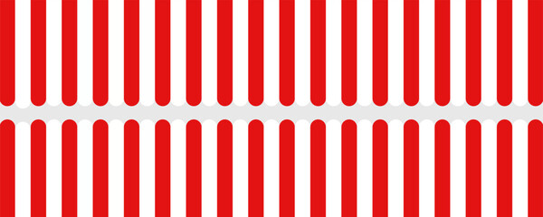 Red and white striped shop awning. Seamless vector illustration pattern. © Arif 02