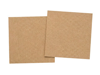 Fototapeta premium Simple kraft paper pieces set isolated on transparent background