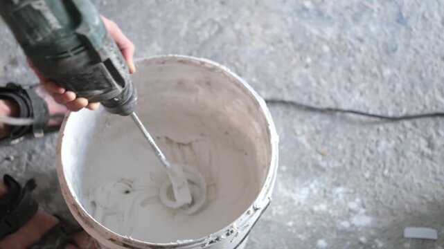 mixer in a bucket for mixing putty