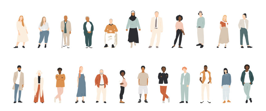 Collection of characters. Set of different people.