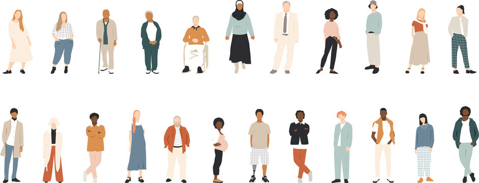 Collection of characters. Set of different people.
