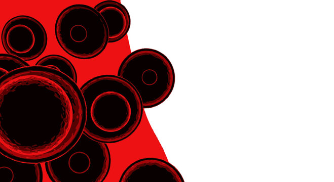 Stylized Red Blood Cells on Contrast Background