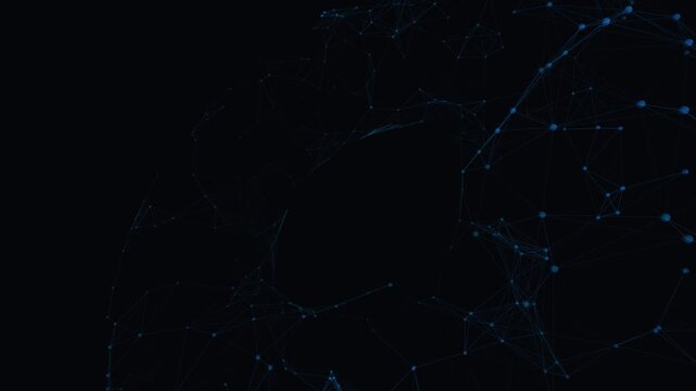 Abstract 3D Toroidal network visualization featuring glowing synaptic connections in a vivid cyan spectrum. Seamless loop of pulsing clusters and data activity. 4K UHD.