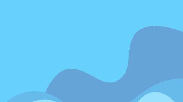 Abstract blue waves background with smooth layered motion. Seamless loop 4K.