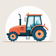 Obraz premium Orange Tractor Illustration