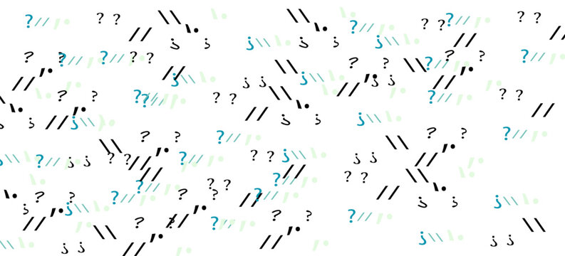 Seamless pattern with hand drawn ink question marks. Vector illustration for fabric, cards, invitations, wrapping paper, stationery and web backgrounds.
