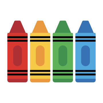 Colorful crayon set school supplies illustration isolated on transparent background